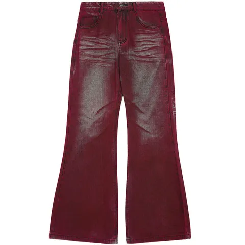 Unbranded Red Whisker Flared Jeans