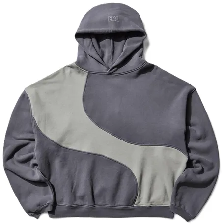 ERL Washed Grey Wave Hoodie