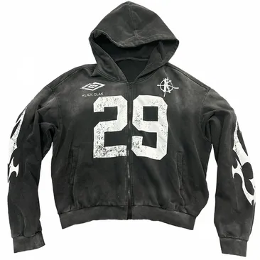 KLICK CLAK Black Zip-Up Hoodie