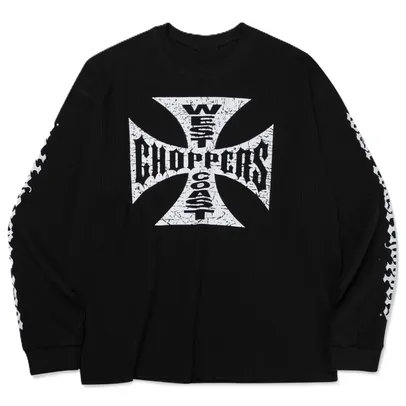 West Coast Choppers Black Waffle Long Sleeve Tee