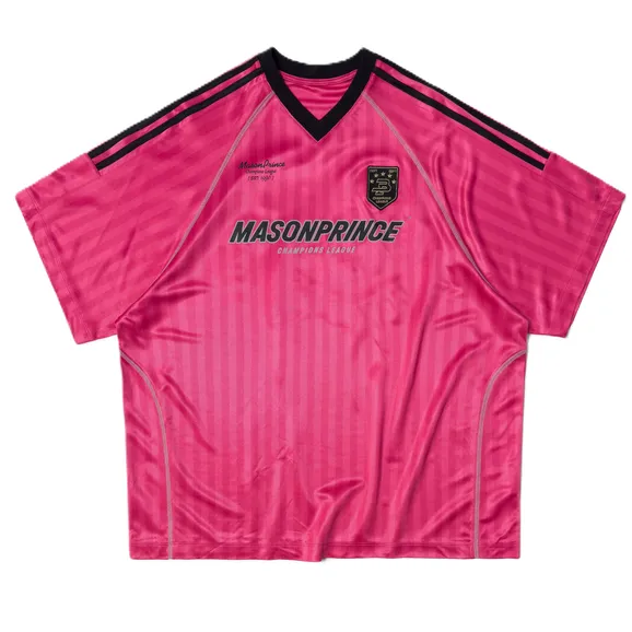 MASONPRINCE Pink Striped Football Jersey