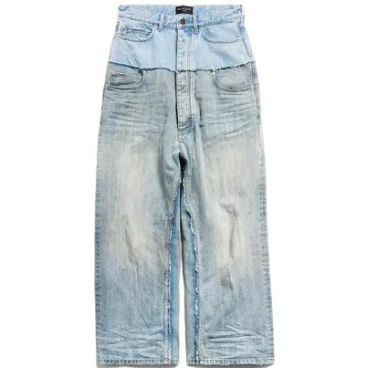 Balenciaga Cut Up Jeans Blue