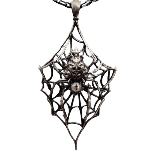 Ossuary Spider Web Silver Pendant