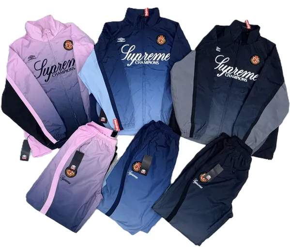 Supreme x Umbro Gore-Tex Reflective Black Track Jacket + Pants